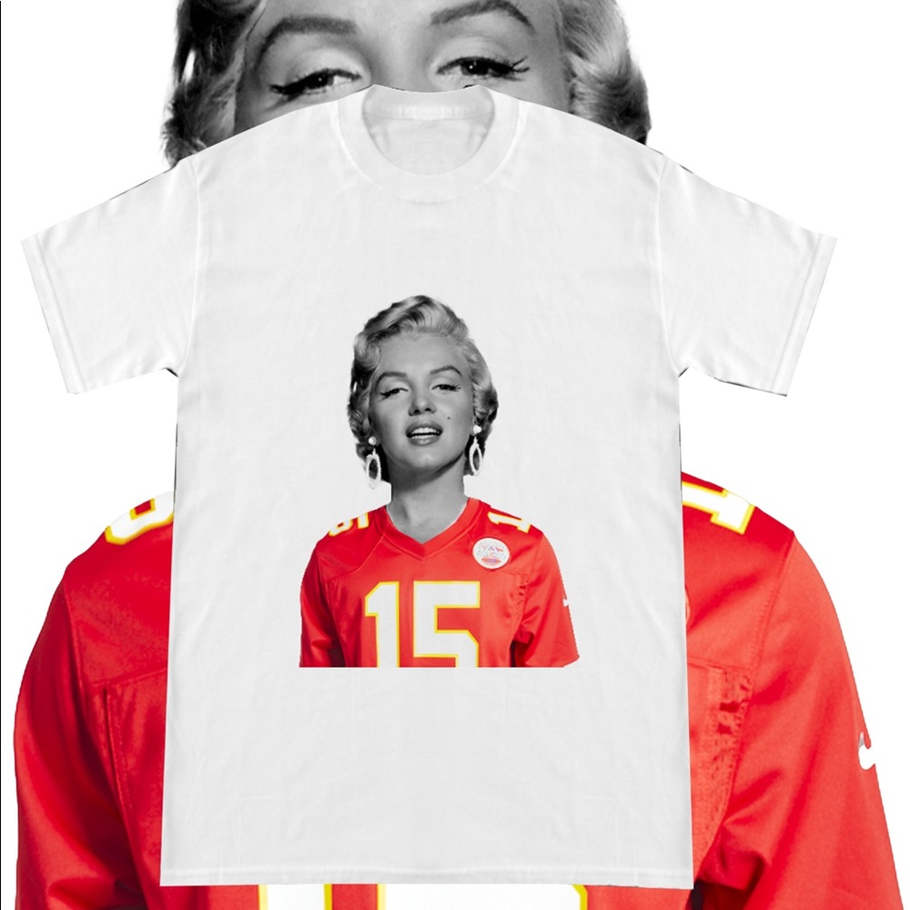 Marilyn Monroe Wearing a Patrick Mahomes Kansas City Chiefs Away Jersey MVP